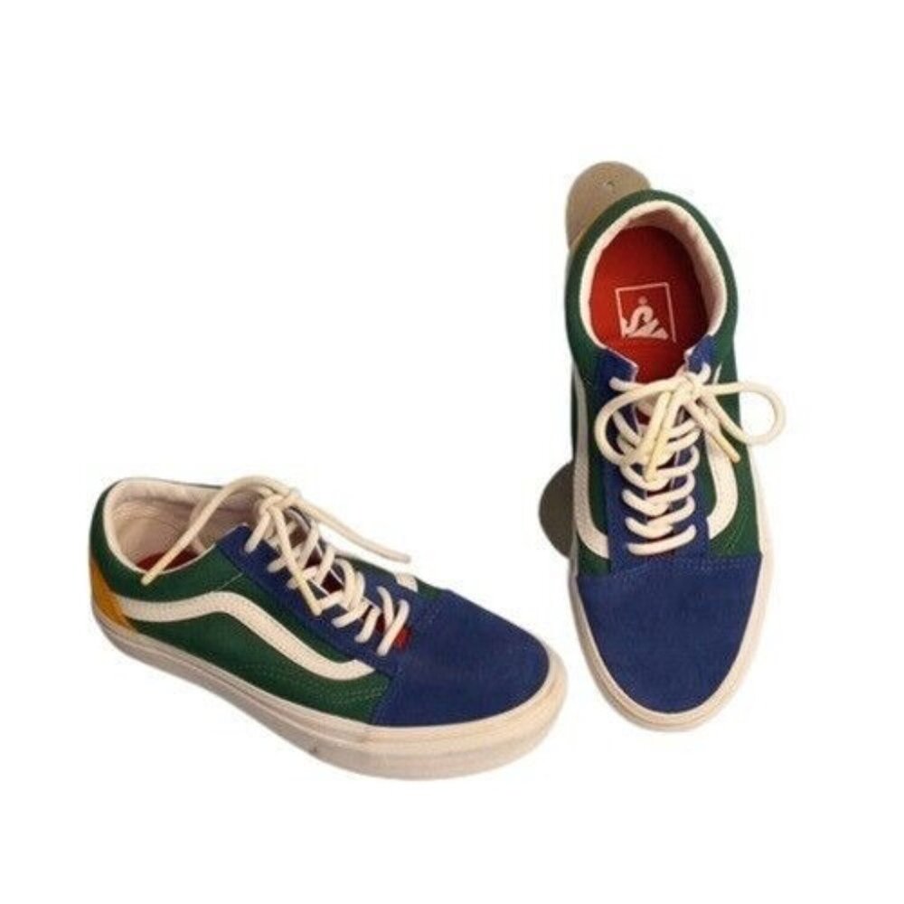 Vans Women 6 Men 4.5 Unisex Primary Color Block Sneakers Shoes Lace Up Low Top